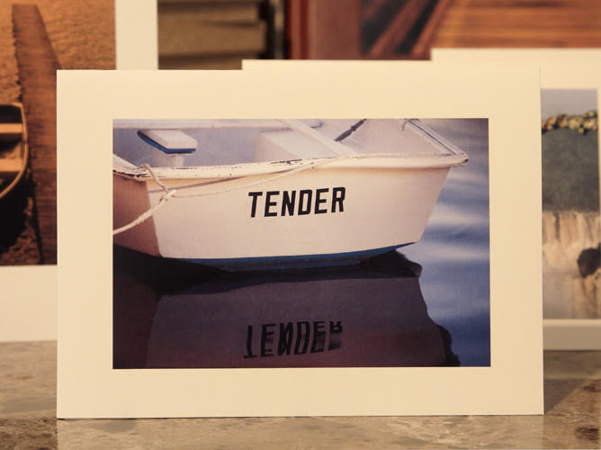 Row Boat card box — card interior