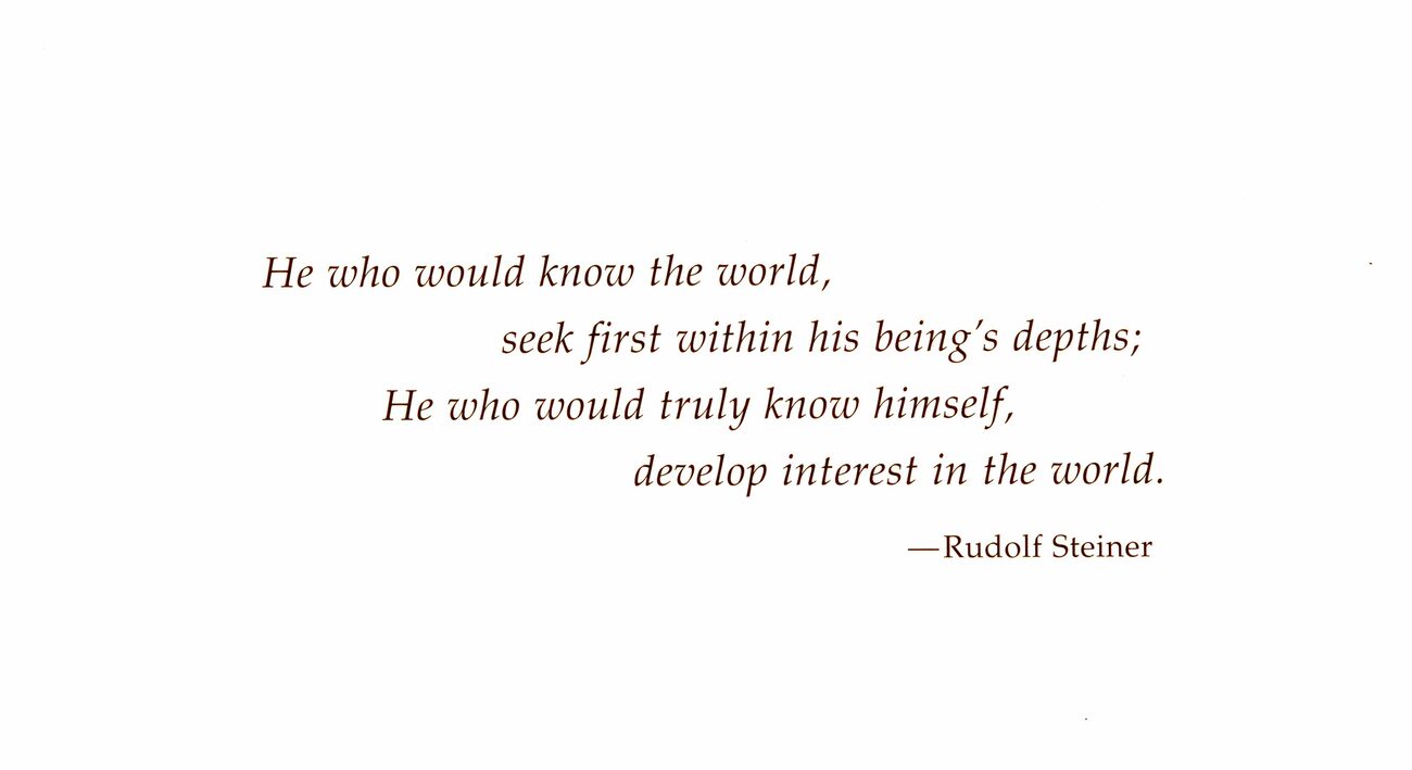 World card interior — Rudolf Steiner passage