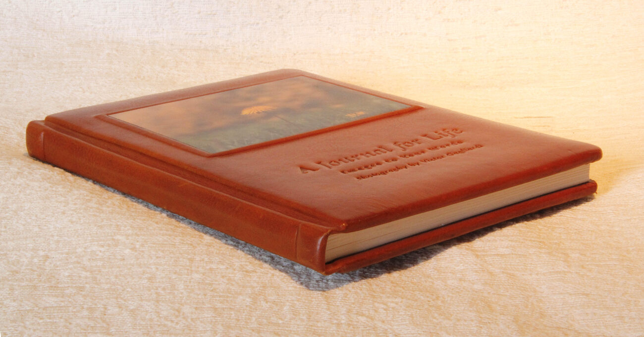 A Journal for Life, leather edition closed, showing the binding