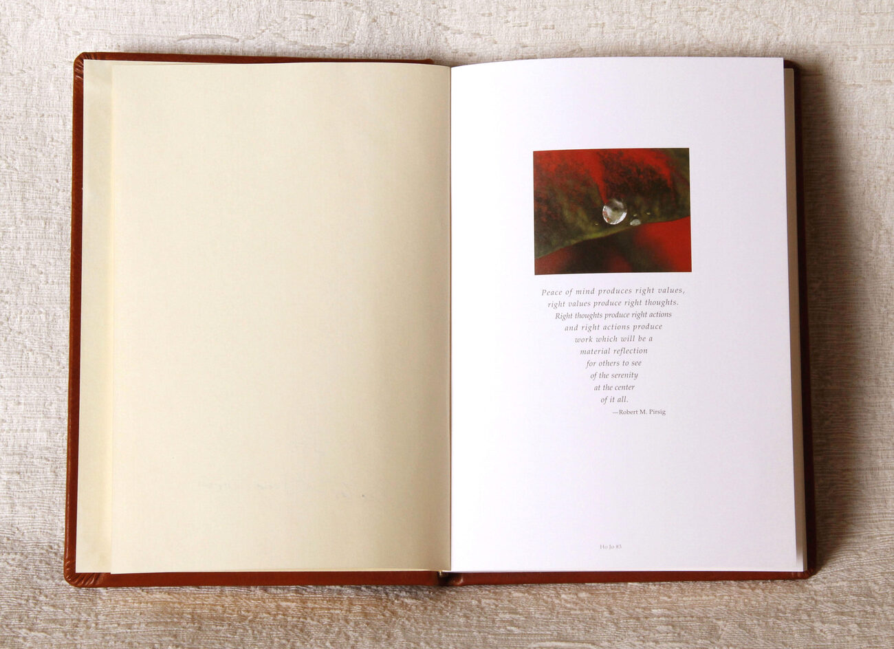 A Journal for Life — an opening on ivory Italian writing paper